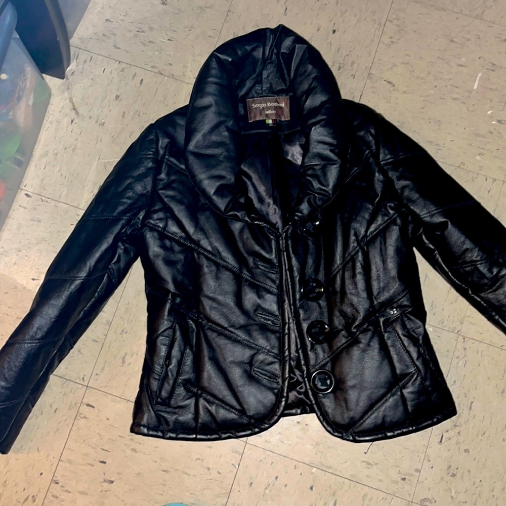 Women Large Sergio Beninni Milan Black Coat